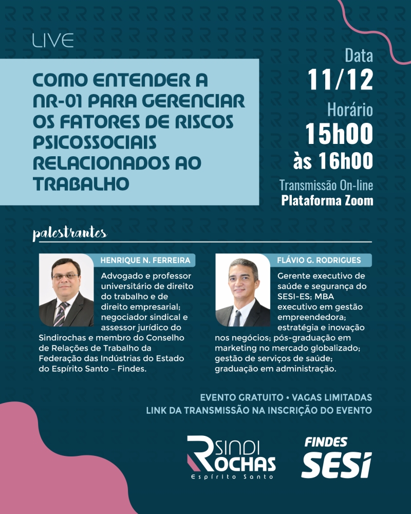 Live • Como Entender a NR-01 para Gerenciar os Fatores de Riscos Psicossociais Relacionados ao Trabalho