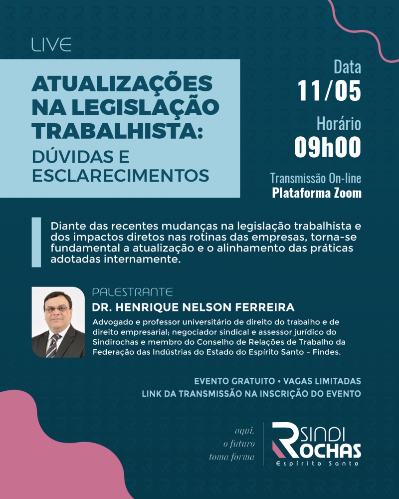 Live • Atualizações na Legislação Trabalhista – Dúvidas e Esclarecimentos
