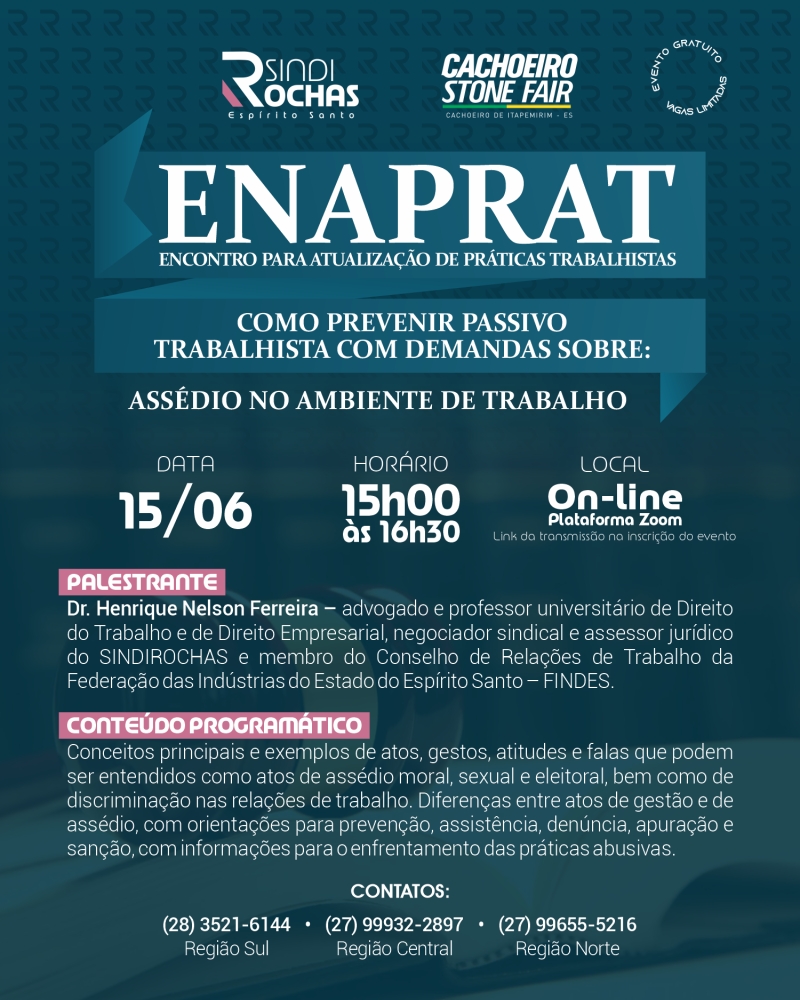 Live • Enaprat (Encontro para Atualização de Práticas Trabalhistas) – Como Prevenir Passivo Trabalhista com Demandas Sobre: Assédio no Ambiente de Trabalho