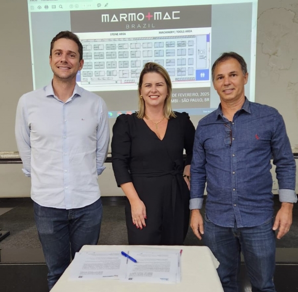 Sindirochas, Cetemag e Milanez & Milaneze renovam parceria e fortalecem ações para Marmomac Brazil 2025